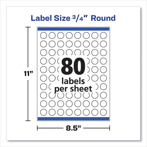 Avery 4222 0.75" Printable Self-Adhesive Perm ID Label w/ Sure Feed (400/Pk) New