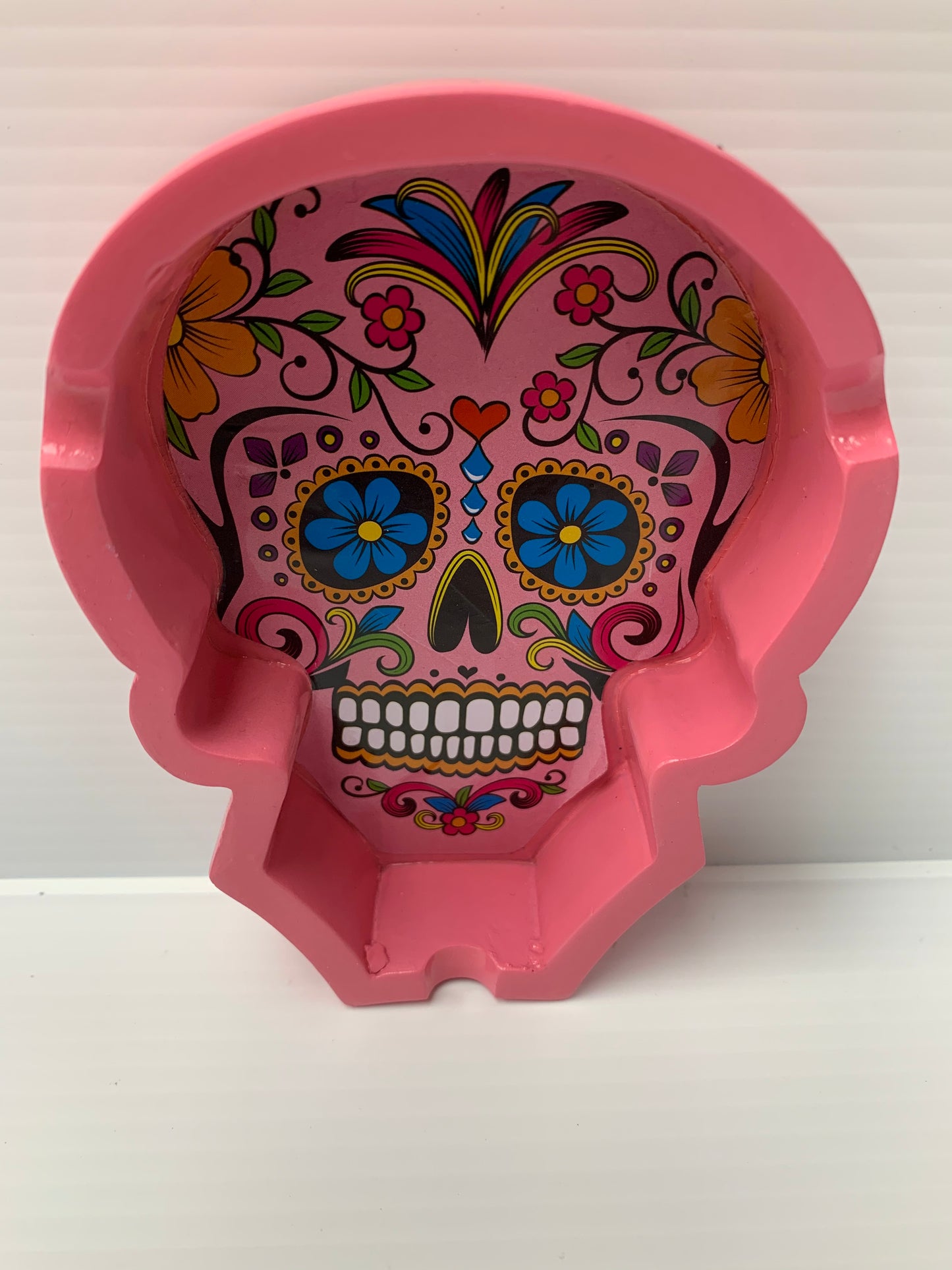 Skull Face Ash Tray Pink