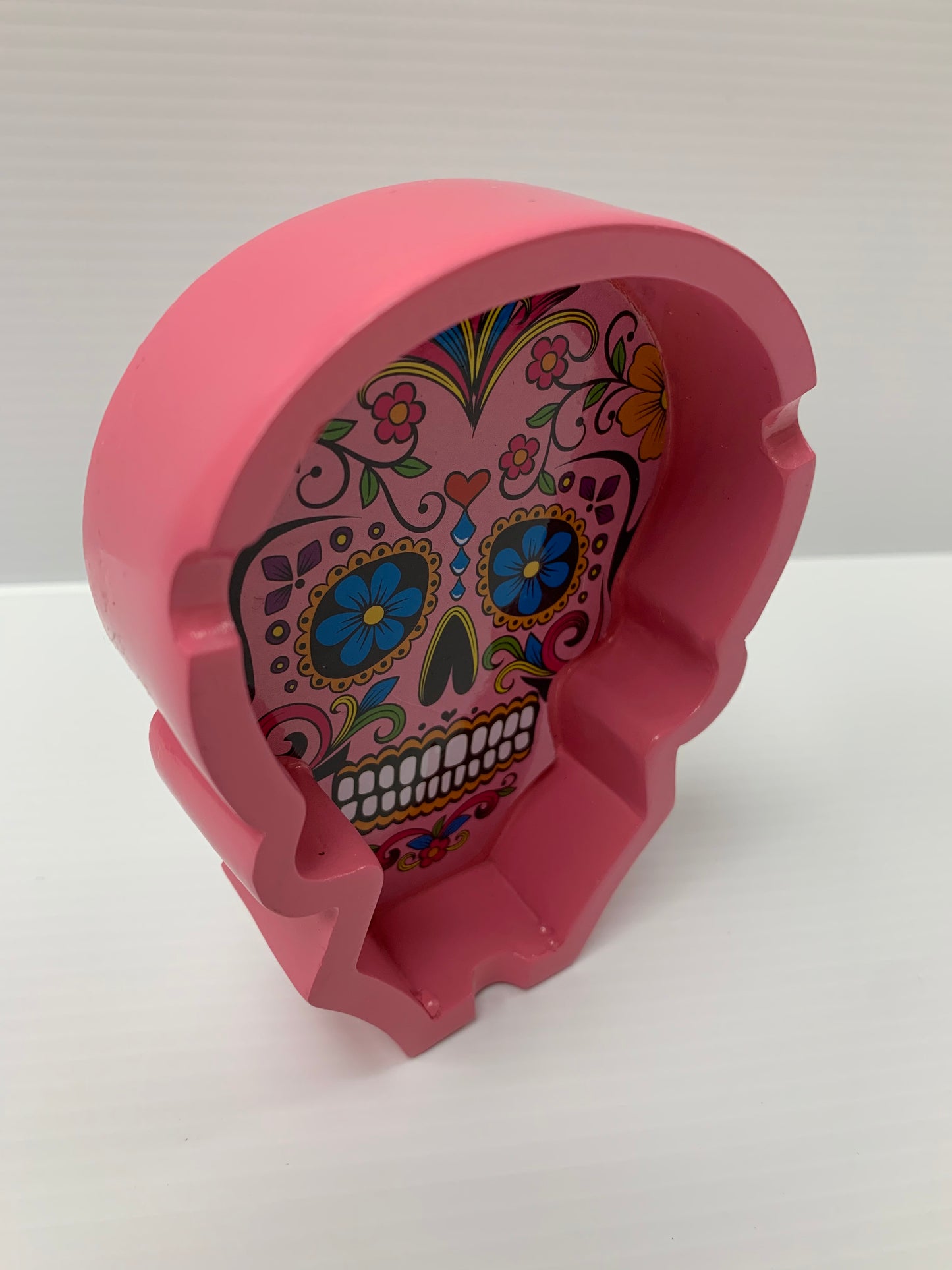 Skull Face Ash Tray Pink