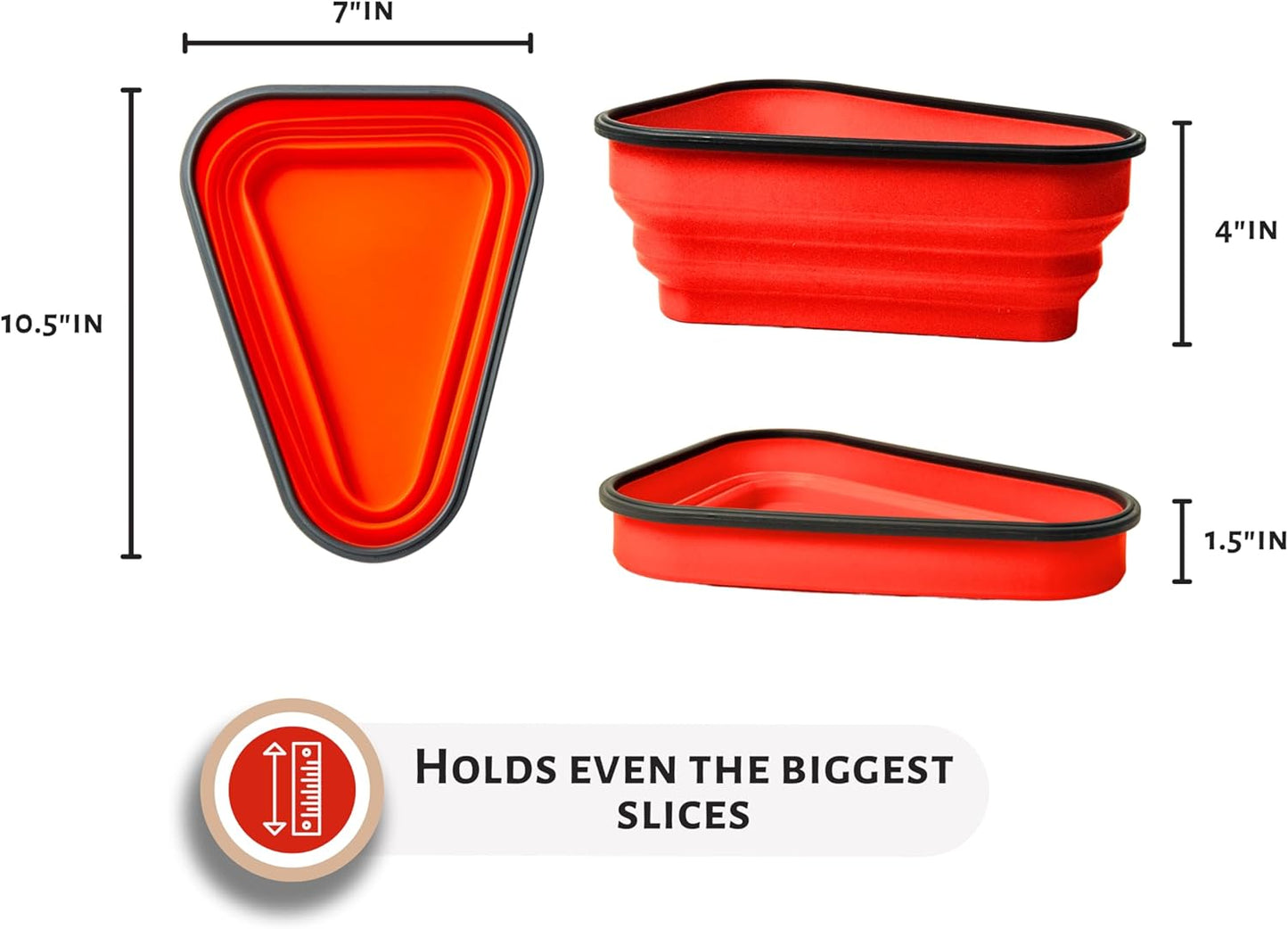 The Perfect Pizza Pack™ - Reusable Pizza Storage Container with 5 Microwavable Serving Trays - BPA-Free Adjustable Pizza Slice Container to Organize & Save Space, Red