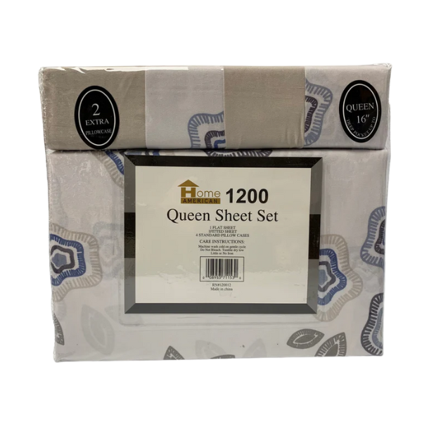 6 Pieces Bed Sheet Sets Design # 9 King Size