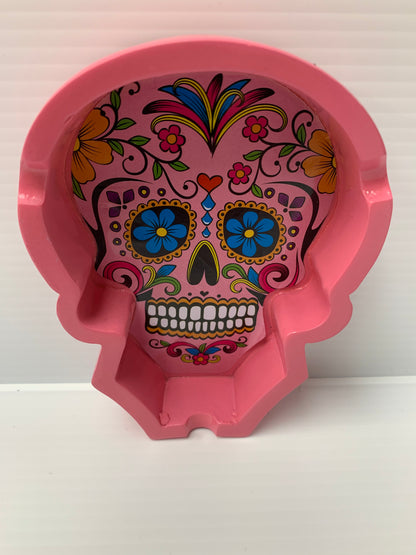 Skull Face Ash Tray Pink