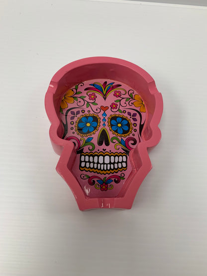 Skull Face Ash Tray Pink