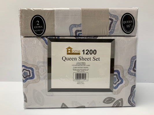 6 Pieces Bed Sheet Sets Design # 9 King Size